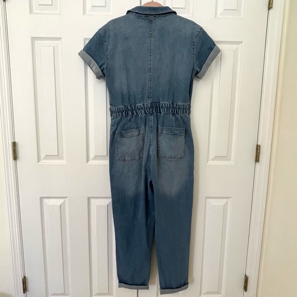 Celebrity Pink Denim Utility Painters Overalls Jumpsuit - Picture 3 of 16